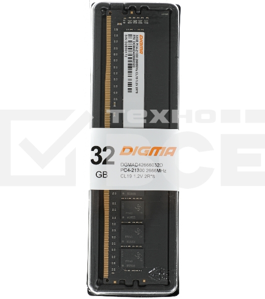 Оперативная память Digma, DDR4, 32GB (1x32 GB), 2666 MHz, CL19