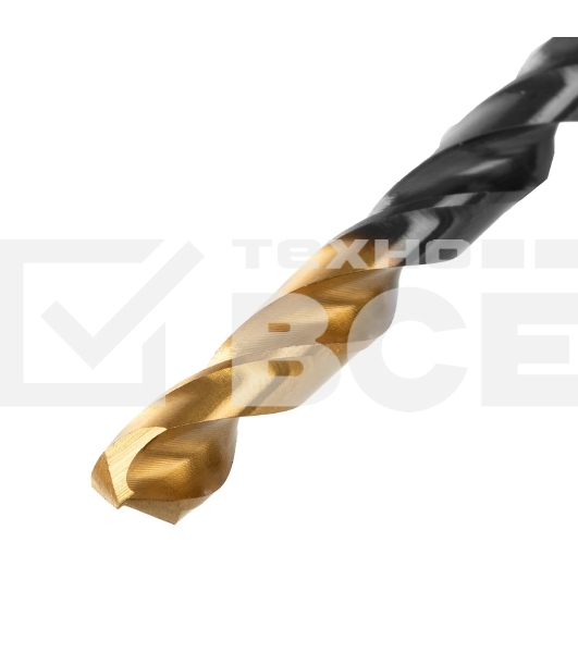 Сверло по металлу, 6,5 мм, HSS-Tin, Golden Tip, 10 шт. Denzel