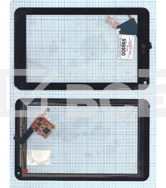 Сенсорное стекло (тачскрин) для LG Optimus Pad (V900), черное