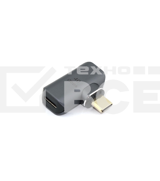 Переходник USB 4 Type C мама-папа угловой с магнитным разъёмом тип 1