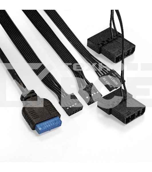 Компьютерный корпус Minitower Exegate EX294384RUS Mistery R2 (mATX, без БП, 2*USB+1*USB3.0, аудио, черный, 1 вент. 12см с RGB подсветкой и полоса на передней панели, боковая панель - закаленное стекло)