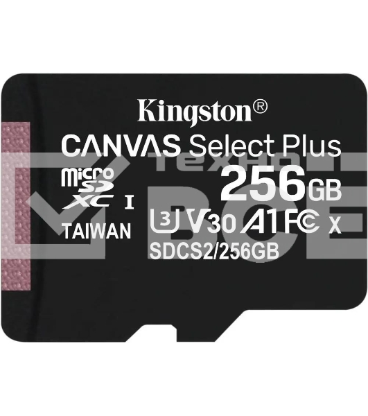 Флеш карта microSDHC 256GB microSDXC Class10 Kingston <SDCS2/256GBSP> UHS-I Canvas Select up to 100MB/s без адапт