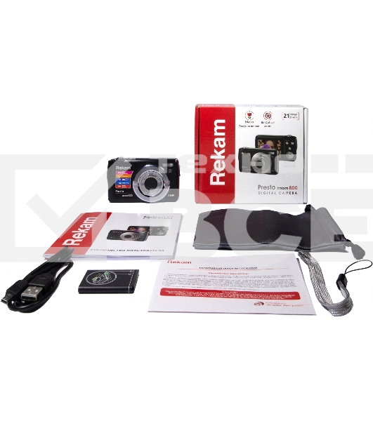 Фотоаппарат Rekam Presto zoom 800 черный 21Mpix Zoom8x 2.7