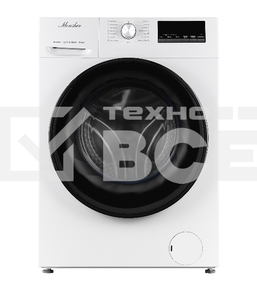 Стиральная машина с сушкой MONSHER MWDM 460 Blanc отдельностоящая, фронтальная, 15 программ, загрузка 8 кг, 1400 об/мин, кнопочное управление, инверторный двигатель, блокировка от детей, энергоэффективность В, белый