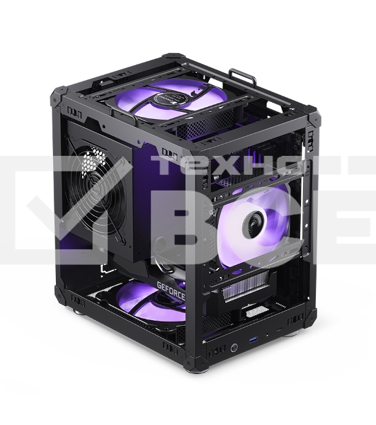 Компьютерный корпус JONSBO Computer Case C6Handle black hang-in version черный, Mini-Tower, материнская плата mATX, без БП, прозрачная боковая панель