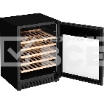 Винный шкаф KUPPERSBERG RBW 85, встраиваемый, High-Tech, объем 135 л, вместимость 54 бутылки, диапазон температуры 5-20 градусов, механическое открытие двери, 5 полок из бука, LCD дисплей, уровень шума 40 дБ, черный, фото4