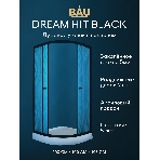 Душевой уголок BAU Dream Hit Black с поддоном 100x100х195, рифленое закаленное стекло, черный профил, фото2