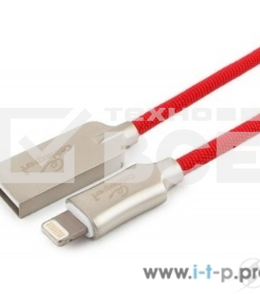 Кабель USB Cablexpert для Apple CC-P-APUSB02R-1.8M, MFI, AM/Lightning, серия Platinum, длина 1.8м, красный, блистер