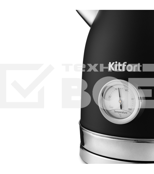 Чайник электрический Kitfort КТ-6102-1 черный с серебром