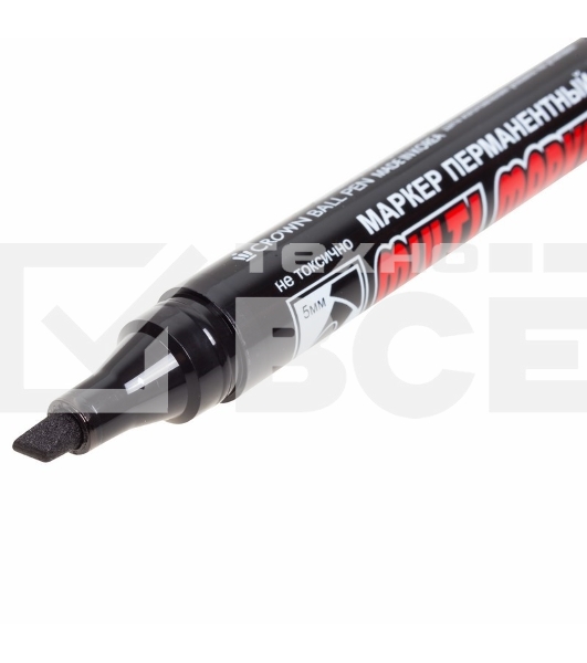 Маркер перманентный Crown «Multi Marker Chisel» 5 мм, черный, скошенный