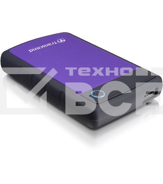 Внешний HDD 2.5' Transcend StoreJet 25H3, 4TB, USB 3.2 Gen 1 Type-A, 5400 rpm, фиолетовый