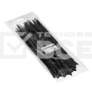 Стяжка (хомут) нейлоновая ExeGate EX293136RUS CV66-400x7.5B (нейлон 6.6, 400x7.5мм, неоткрывающаяся, halogen free, -40°C - +85°C, черная, 100 шт)