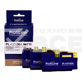 Картридж PL-CZ136A №711 для принтеров HP DESIGNJET T120/T520 Yellow (3 шт/уп CZ132A) ProfiLine