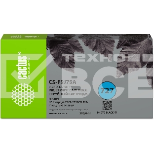 Картридж струйный Cactus CS-F9J79A 727 фото черный (300 мл) для HP DJ T920/T930/T1500/T1530/T2500/T2530