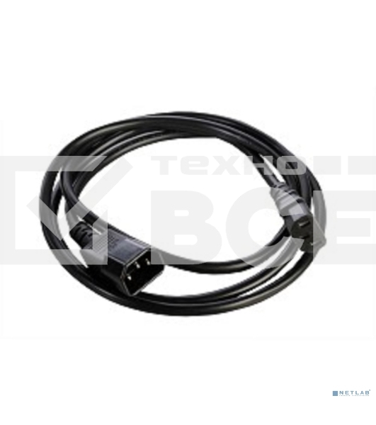Шнур питания с заземлением IEC 60320 C13/IEC 60320 C14, 10А/250В (3x1,0), длина 3 м. (R-10-Cord-C13-C14-3)