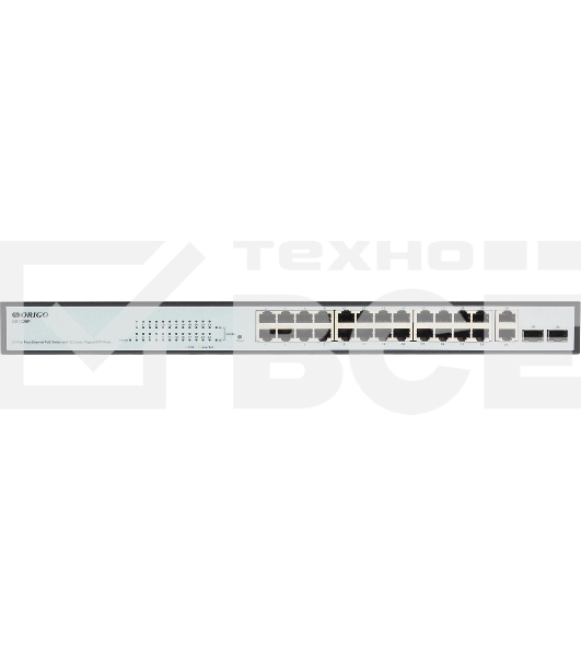 Коммутатор Smart Managed Switch 24x100Base-TX PoE, 2xCombo 1000Base-T/SFP, PoE Budget 280W, 19