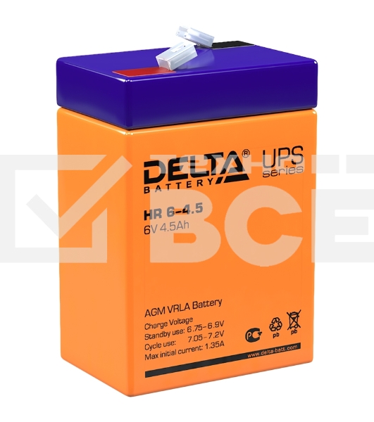 Батарея Delta HR 6-4.5 (6V, 4.5Ah)