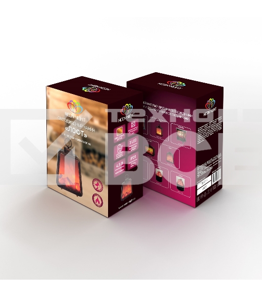 Светодиодный камин Neon-night Лофт с эффектом живого огня 17х10х24,5 см, 3хС (не в комплекте) и USB (в комплекте)