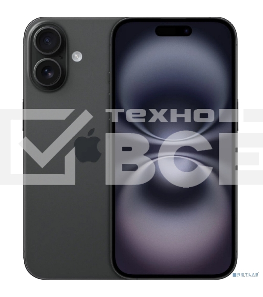 Смартфон Apple iPhone 16, 8/256Gb, черный