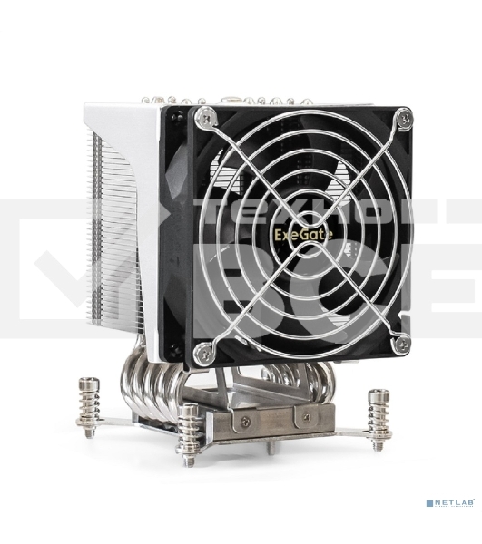 Кулер для процессора ExeGate ESNK-P0050AP4.PWM.4U.2011.Cu серебристый, 92 мм, алюминий/медь, 3800 об/мин, 44 дБ, 4 pin, 165 Вт, 125.8 мм