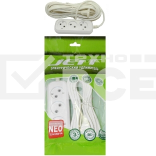 Удлинитель ДЖЕТТ РС-3 без з/м, 3рx7м (провод ПВС 2х0,75) (25шт) 155-207