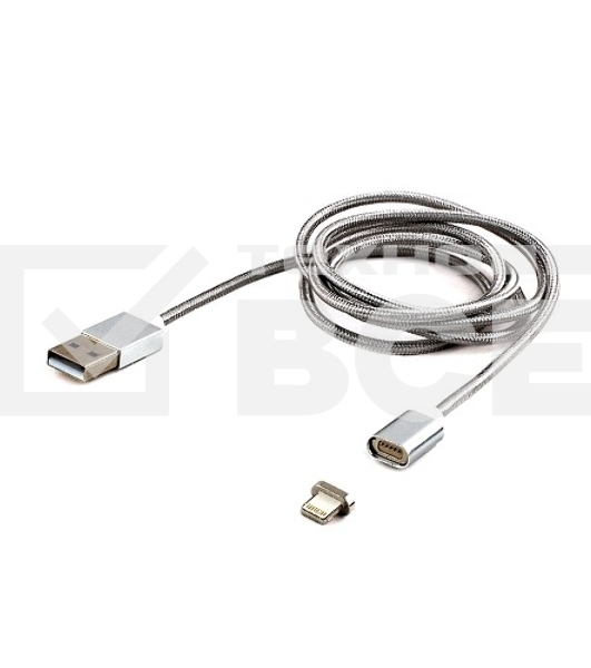 Кабель Cablexpert магнитный USB 2.0 CC-USB2-AMLMM-1M, AM/ iPhone lightning, магнитный кабель, 1м, алюминиевые разъемы, коробка