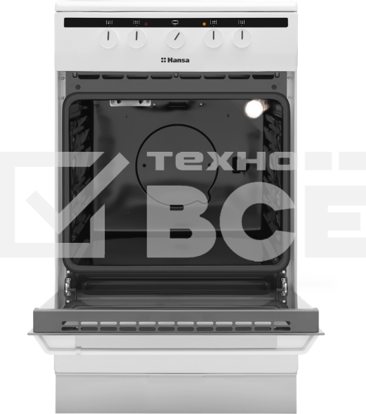 Плита электрическая Hansa FCCW54002 белый, конфорок 4 шт, духовка 68 л, 50 см x 85 см x 60 см