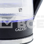 Чайник электрический Galaxy Line GL 0552, черный, стекло, 2200 Вт, 1,7 л, LED-подсветка, шкала уровня воды, корпус из термостойкого стекла, фото5
