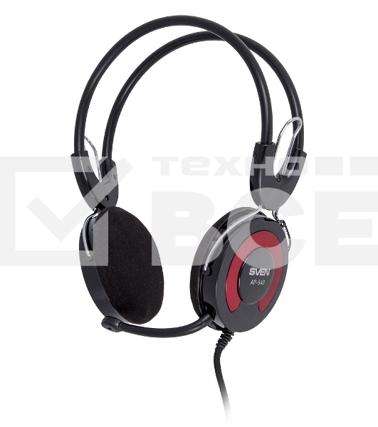 Гарнитура SVEN AP-540 с регулятором громкости черный/красный