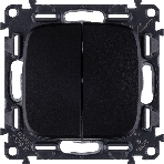 Выключатель 10А 250В, с лиц. панелью 2-клавишный Антрацит, фото3