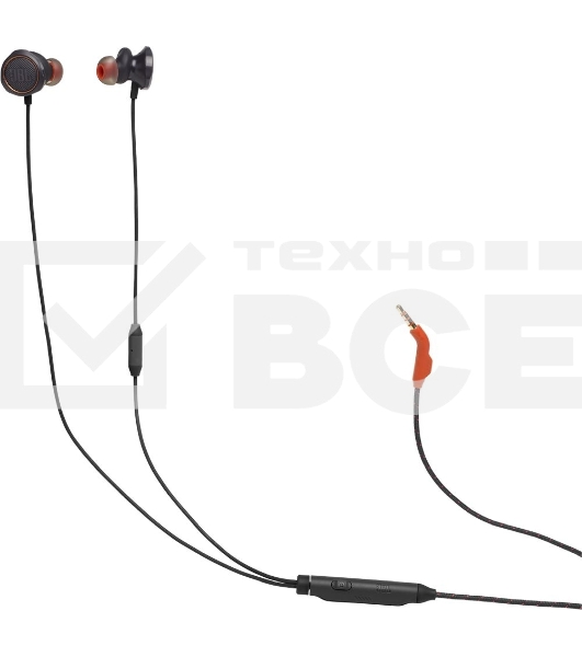 Наушники JBL Quantum 50 (накладные), черный Сопротивление 16 Ом, силиконовые вкладыши трех размеров, вес 21.5г, цвет черный