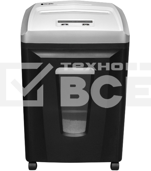 Шредер ГЕЛЕОС УП21-7, DIN P-7 (7 ур-нь секр.), фрагмент 0,8х2мм, 6-7 лист (70г/м2), CD/пл.карты, 23 литра