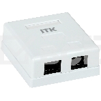 Настенная информационная розетка RJ45 8P8C, кат.5Е UTP, 2-порта, белая , фото3