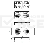 Модуль вентиляторный Hyperline TFAB-T2FR-RAL9004 потолочный с 2-мя вентиляторами для установки в шкафы серий TTC2, TTB и TWB, с подшипниками и крепежными элементами, без кабеля питания, цвет черный, фото 1