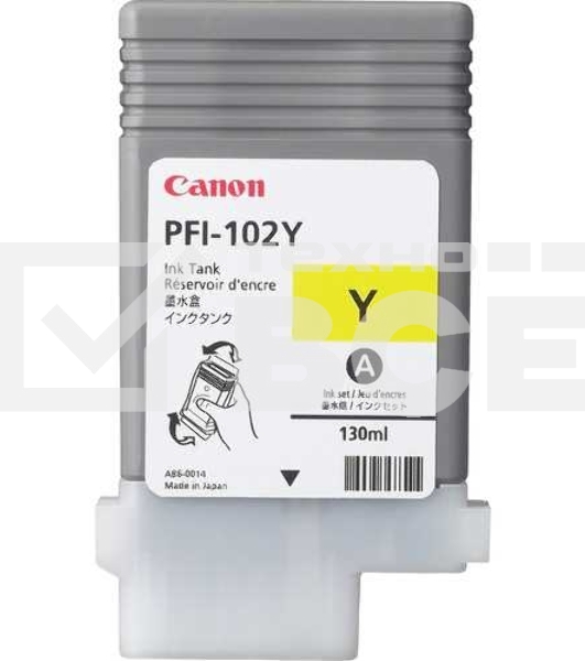 Картридж струйный Canon PFI-102Y (0898B001) желтый, 130 мл., для imagePROGRAF iPF605, iPF610., iPF650, iPF655, iPF710, iPF750, iPF755, LP17, iPF510