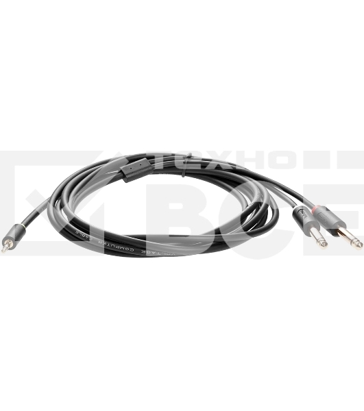 Кабель-адаптер 3.5ST(M)/2X6.35 ST(M), 3м, Telecom PRO <TAV6168-3M>