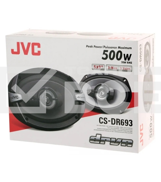 Колонки автомобильные JVC CS-DR693 500Вт 86дБ 4Ом 15x23см (6x9дюйм) (ком.:2кол.) коаксиальные трехполосные