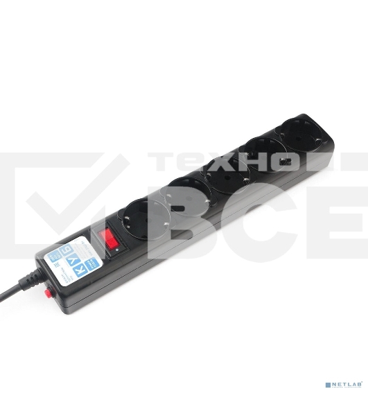 Сетевой фильтр Power Cube SPG5-В1 PC 0,5м, 5р, черный 10А, UPS(C14), SPG5-В1
