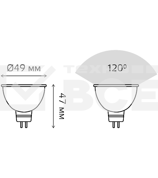 Лампа светодиодная Gauss Elementary MR16 9Вт цок.:GU5.3 спот 220B 4100K св.свеч.бел.нейт. MR16 (упак.:10шт) (13529)