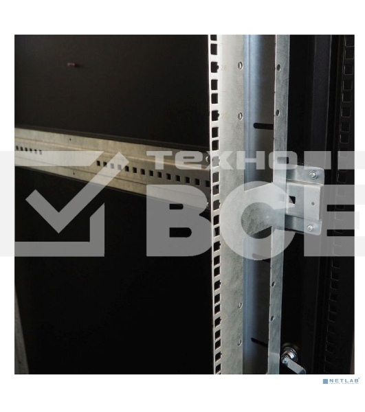 Шкаф телекоммуникационный напольный 42U (600 1000) дверь перфорированная, задние двойные перф., черный