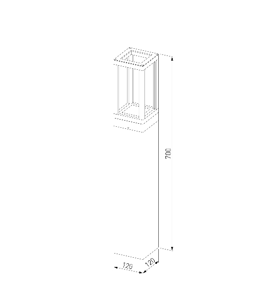 1529 TECHNO LED / Светильник садово-парковый чёрный