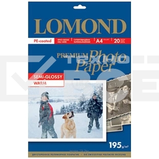 Фотобумага ПРЕМИУМ для стр.печати LOMOND А4, 195 г/м2 односторонняя Warm Semi- Glossy (20л)