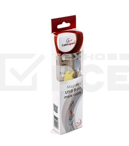 Кабель Cablexpert магнитный USB 2.0 CC-USB2-AMLMM-1M, AM/ iPhone lightning, магнитный кабель, 1м, алюминиевые разъемы, коробка