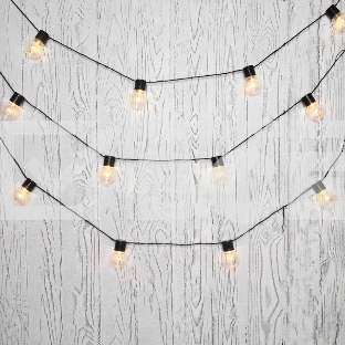 Лофт-гирлянда светодиодная 5 м, черный ПВХ, 20 LED, теплое белое свечение NEON-NIGHT