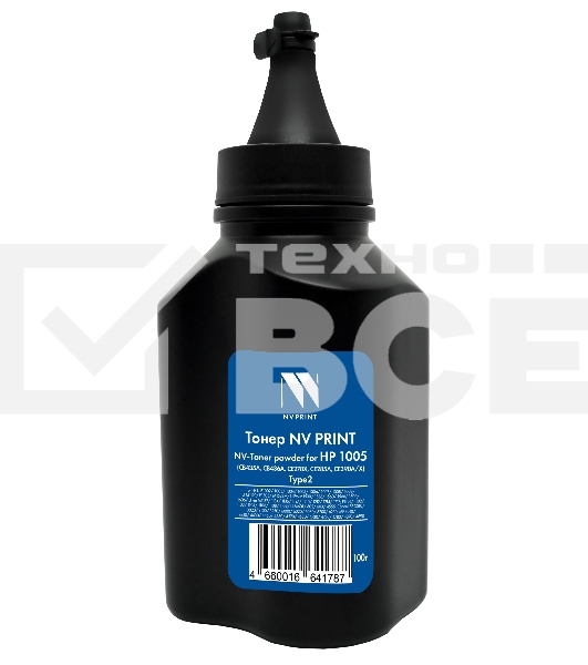 Тонер NVP HP 1005 Type2 (100г) (CB435A,CB436A,CE278A/X, CE285A,CF244A) для HP LJ-P1002, 1003, 1004, 1005, 1006, 1007, 1008, 1009, LJ-M1120, P1505, M1522M, LJ Pro M1530, 1536, 1560, 1566, 1600, 1606, LJ Pro M1132, 1134, 1136, 1137, 1210, 1212, 1214, 1217; 