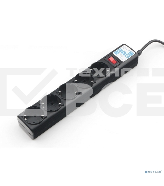 Сетевой фильтр Power Cube SPG5-В1 PC 0,5м, 5р, черный 10А, UPS(C14), SPG5-В1