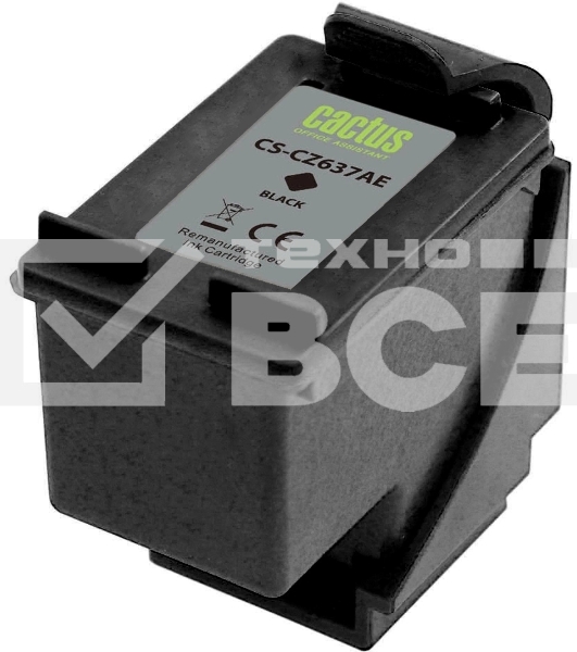 Картридж струйный Cactus CS-CZ637AE № 46 черный (33мл) для HP DJ IA 2020hc/2520hc;Ultra 2029/2529;Ultra 4729AIO