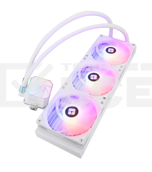 Водяное охлаждение для процессора Thermalright Aqua Elite 360 White ARGB V3 (360mm, White, ARGB/ Fans: 3x120mm, 66.17CFM, 25.6dBA, 1500RPM/ Pump height 53mm, 23dBA, 3300RPM, Rad thickness 27mm/ S: 1200, 1700, 1851, 2011, 2066, 115X, AM5, AM4)