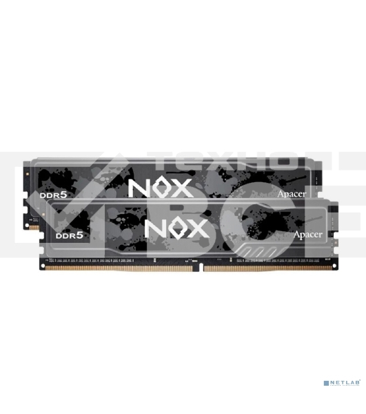Оперативная память Apacer Nox, DDR5, 32Gb (2x16Gb), 5200MHz, CL40, DIMM, радиатор, серый/черный