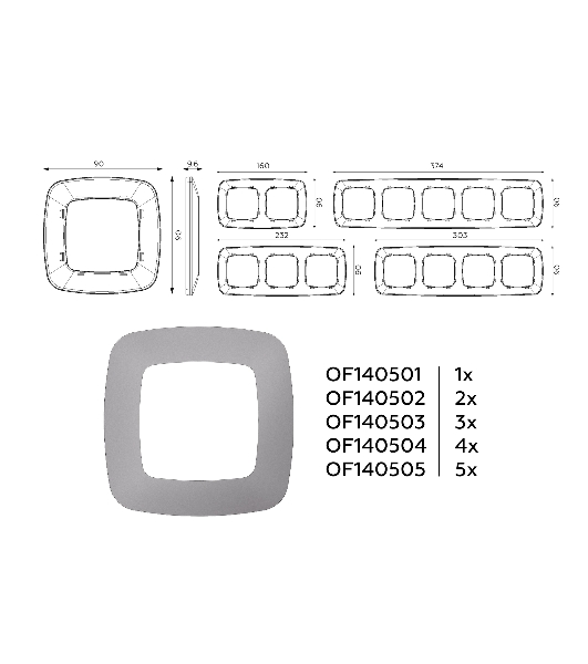 Рамка OMEGA Ecta (Сталь матовый) 4-ая OF140504